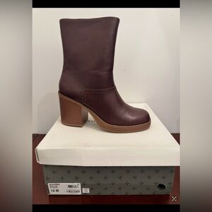 Sun + Stone Dark Brown Heeled Boots